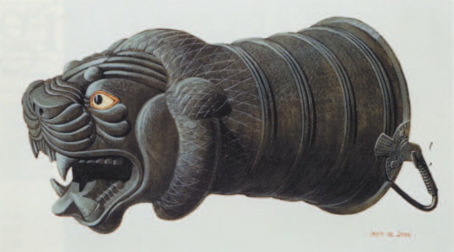 Lion-headed situla or bucket similar to htose shown in the Khorsabad relief, from Gordion.
