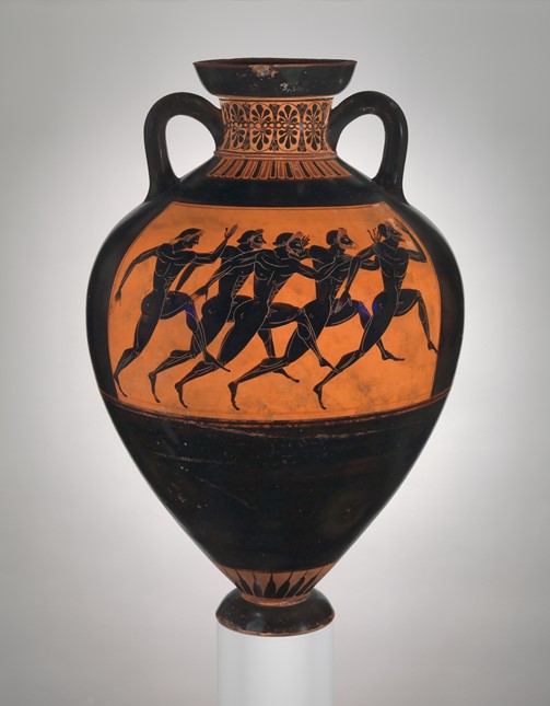 Terracotta Panathenaic prize amphora,ca. 530 B.C. Attributed to the Euphiletos Painter - The Metropolitan Museum of Art