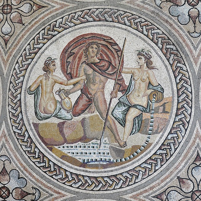 Hylas and nymphs from a mosaic in Roman Gaul (3rd century)