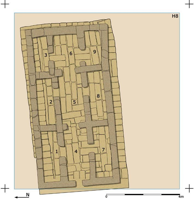 Plan of a typically tripartite and highly symmetrical building at Tell Sabi Abyad III, ca. 6900 BC. The building stood upon a platform made of large clay slabs (drawing by Martin HenseTell Sabi Abyad Archive). https://www.researchgate.net/figure/Plan-of-a-typically-tripartite-and-highly-symmetrical-building-at-Tell-Sabi-Abyad-III_fig2_334802836