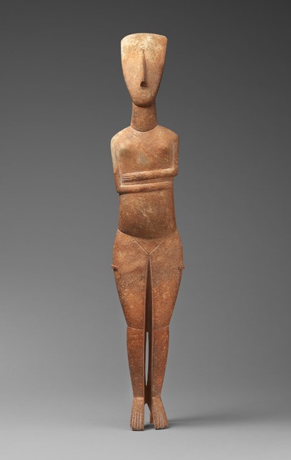 Marble female figure - The Metropolitan Museum of Art - Attributed to the Bastis Master  Period: Early Cycladic II  Date: 2600–2400 B.C.
