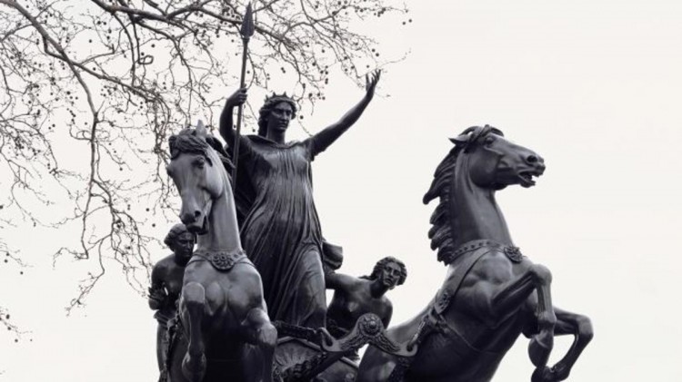 Boadicea and Her Daughters. The sculptural group in 2013, London.