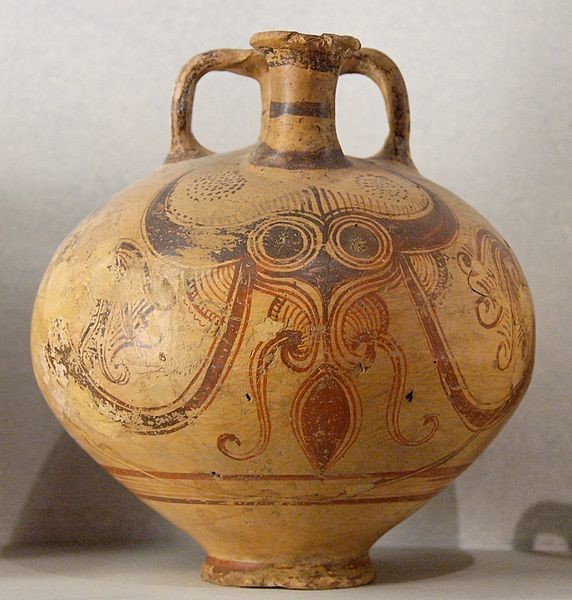 Stirrup vase with octopus decor, Rhodes, Late Helladic III C1, ca. 1200–1100 BC 